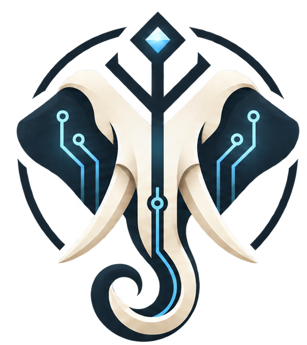Ivory Rune elephant and rune emblem